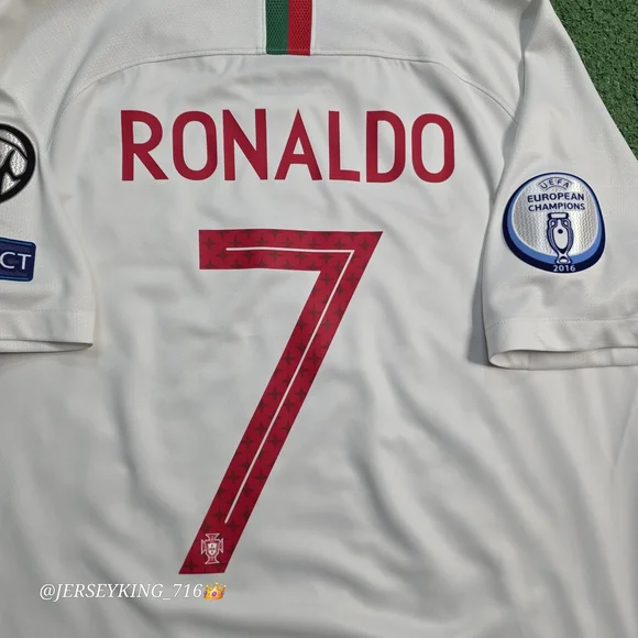Nike Portugal FPF Cristiano Ronaldo #7 2018/2019 Away White Jersey Euro 2020 Qua